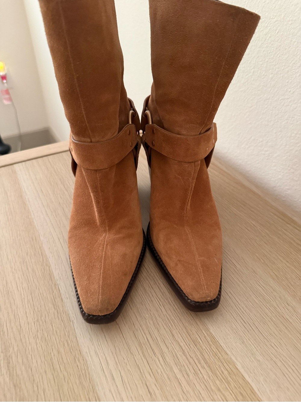 rag & bone Cognac Suede Ring-Detail Ankle Boots - Picture 4 of 6